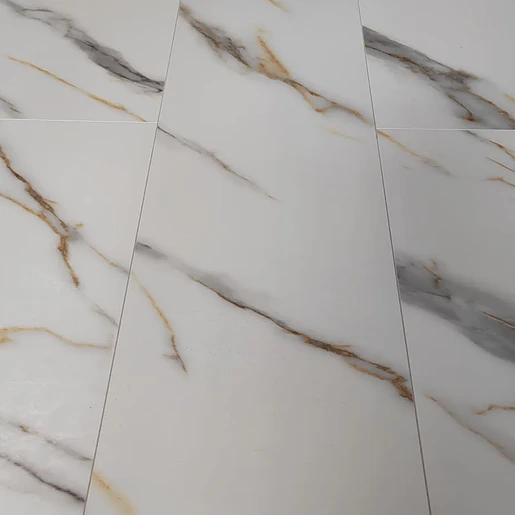 Ламинат MSPC Stone Floor Мрамор Бело-золотой